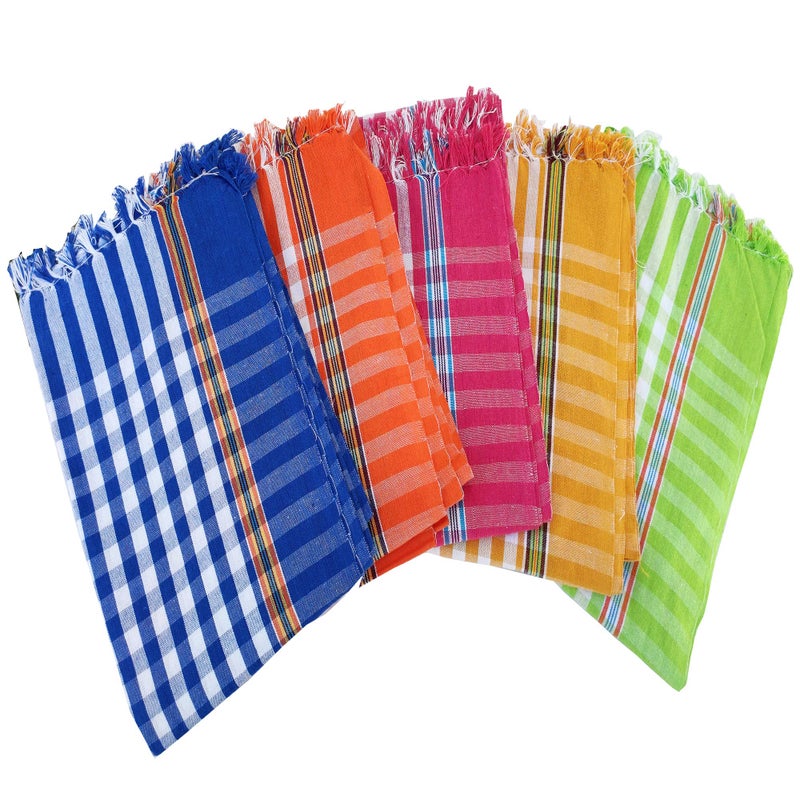 MESH MASTERS Handloom Cotton Towels 32 X 68 Inches_Pack of 4_Multi Color - Image 4