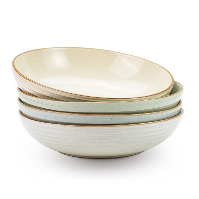 famiware Jupiter Pasta Bowls 30 OZ Large Salad Bowls Set of 4 Microwave and Dishwasher Safe Sturdy Stackable Serving Bowls for Kitchen Multicolor - Image 1