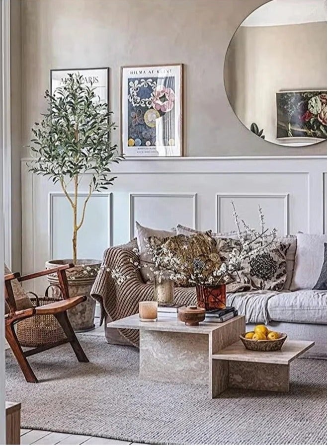 Snooe Artificial Olive Tree Tall Fake Potted Olive Silk Tree with Planter Large Faux Olive Branches and Fruits Artificial Tree for Modern Home Office Living Room Floor Decor Indoor - Image 2