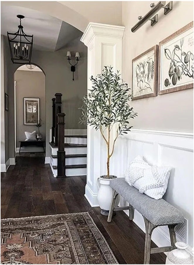 Snooe Artificial Olive Tree Tall Fake Potted Olive Silk Tree with Planter Large Faux Olive Branches and Fruits Artificial Tree for Modern Home Office Living Room Floor Decor Indoor - Image 4