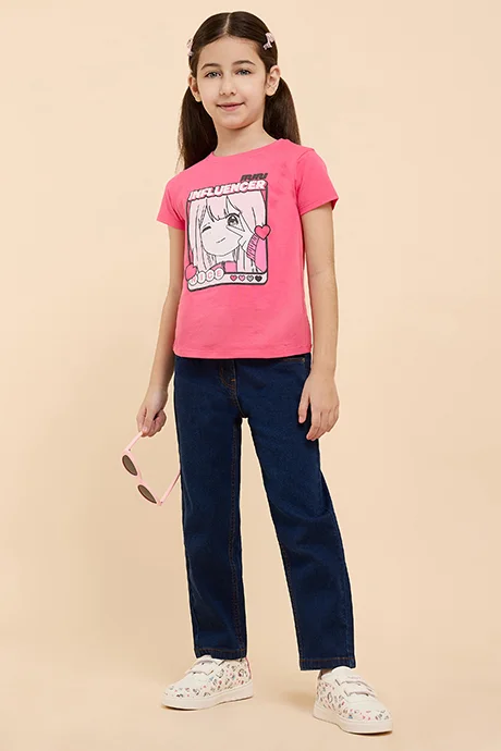 R&B Washed Straight Fit Jeans with Button Closure