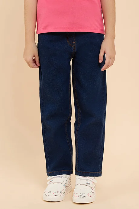 R&B Washed Straight Fit Jeans with Button Closure