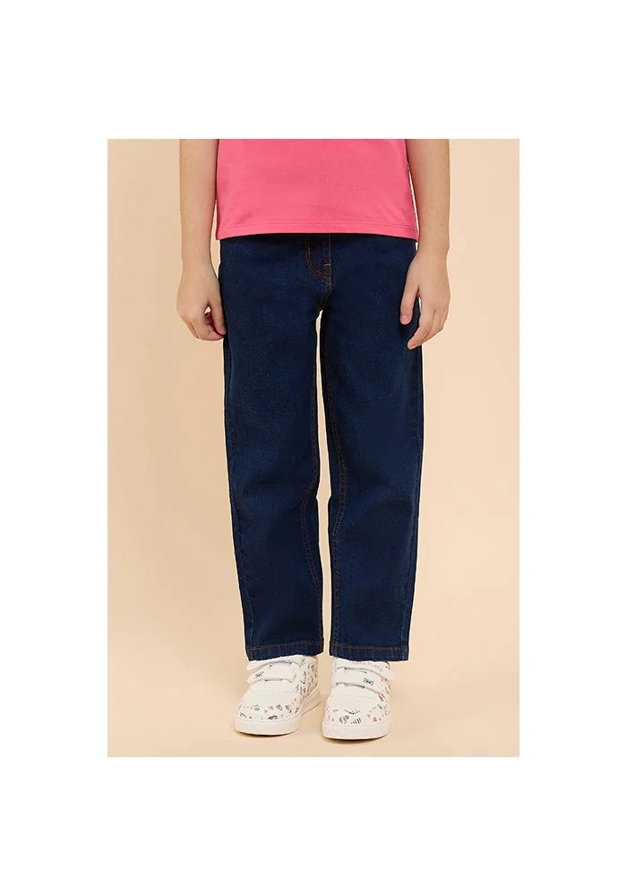 أر أند بي Washed Straight Fit Jeans with Button Closure