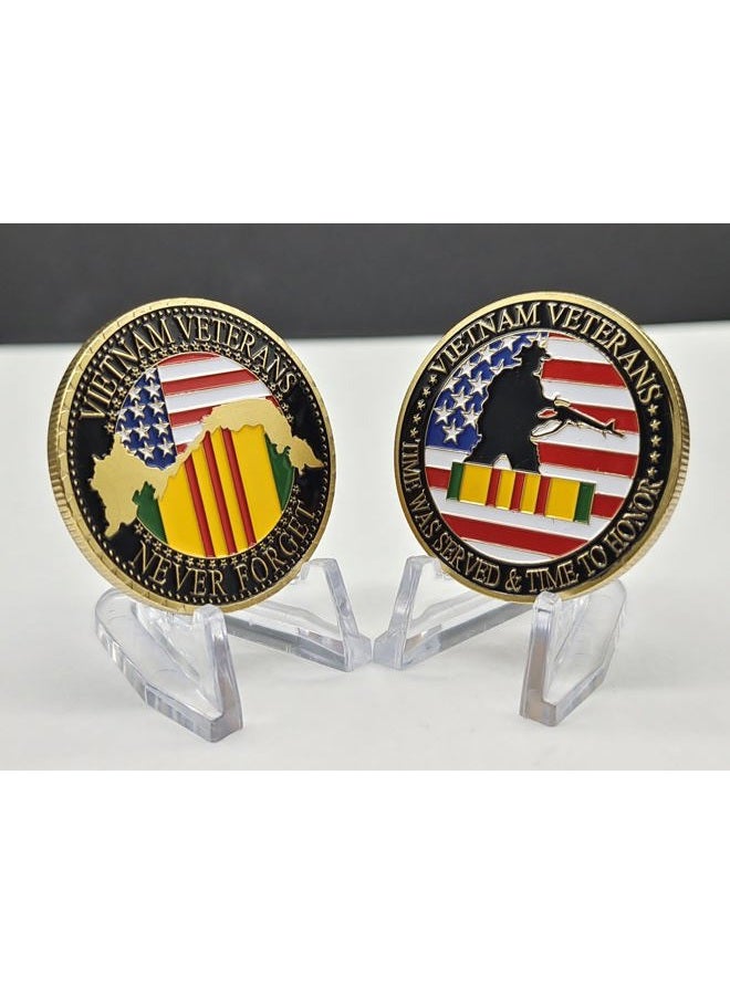 DFFDFF US. Military Vietnam Veterans Never Forget Gold Plated Challenge Coin Thank You for Your Service Appreciation Coin Gift - Image 2
