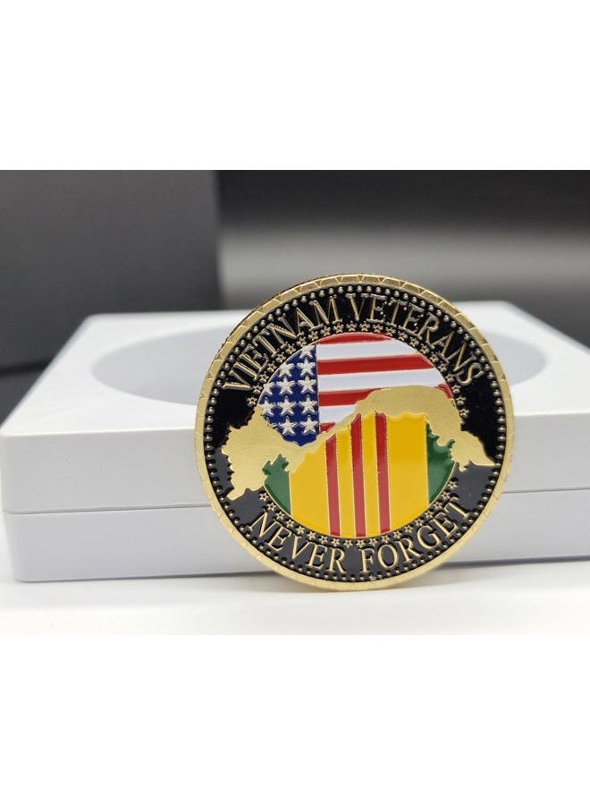 DFFDFF US. Military Vietnam Veterans Never Forget Gold Plated Challenge Coin Thank You for Your Service Appreciation Coin Gift - Image 4