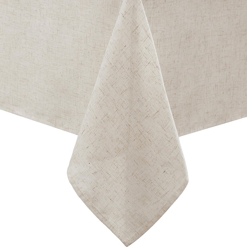Laura Ashley Dothan Luxury Linen Blend Tablecloth for Formal Dining Holiday Wedding or Party 60 x 102 Taupe - Image 2