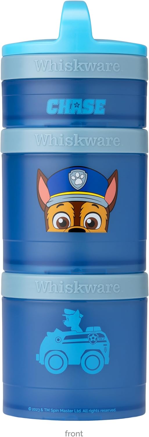 Whiskware Paw Patrol Stackable Snack Containers for Infants Kids and Toddlers Durable Food Storage Containers for Daycare Car and Airplane Travel Dishwasher Safe Chase - Image 1