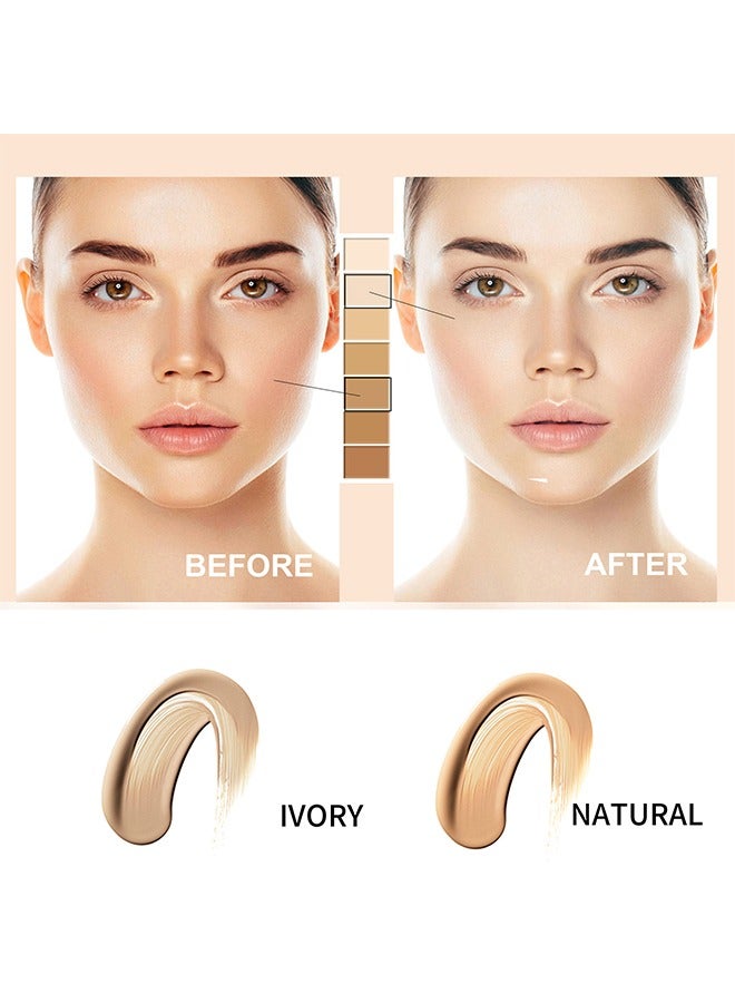 إيلهو كريم CC SPF50-CC كريم ذاتي الضبط للبشرة الناضجة ، واقي من الشمس وكريم الأساس لتصحيح اللون ، كونسيلر مرطب للبشرة قبل المكياج (#Ivory) - Image 5