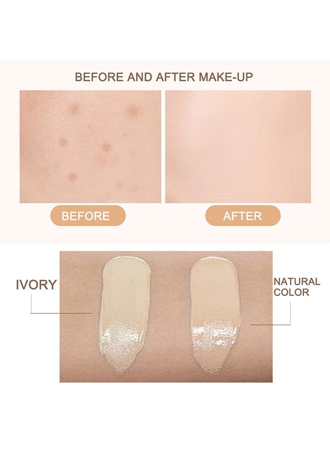 إيلهو كريم CC SPF50-CC كريم ذاتي الضبط للبشرة الناضجة ، واقي من الشمس وكريم الأساس لتصحيح اللون ، كونسيلر مرطب للبشرة قبل المكياج (#Ivory) - Image 4