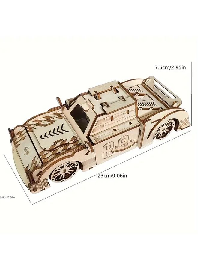 Wooden Sports Car Assembly Model 3D Puzzle Collectible Intricate Gift - Image 2