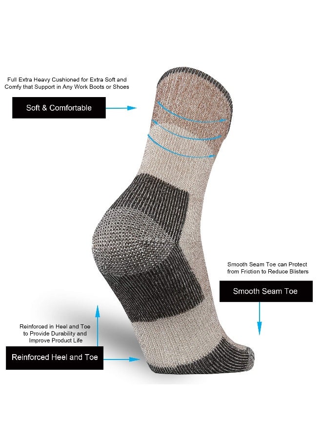 4 Pairs of Merino Wool Socks, Merino Warm Socks for Men and Women, Breathable Warm Wool Cushion Crew Socks, Middle Length Moisture Wicking Wool Socks for Hiking, Running, Skiing - Image 5