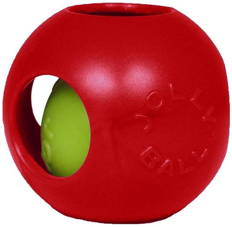 Jolly Pets Teaser Ball Dog Toy, Large/8 Inches, Red - Image 1