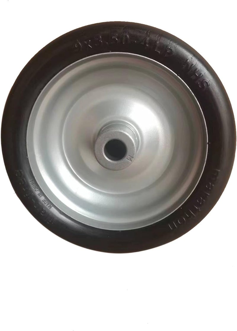 Marathon Marathon 9x3504 Flat Free Lawnmower Tire on Wheel 4 Centered Hub 34 Bushings  - Image 2
