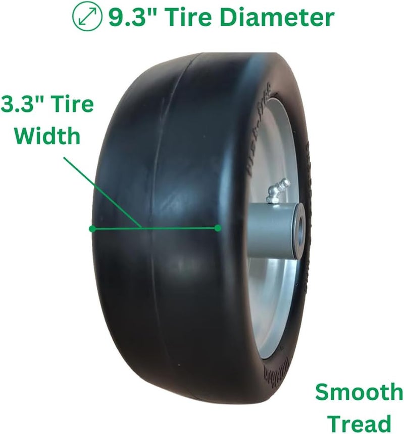 Marathon Marathon 9x3504 Flat Free Lawnmower Tire on Wheel 4 Centered Hub 34 Bushings  - Image 5