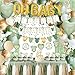 jenlion Sage Green Baby Shower Decorations155 pcs Neutral Baby Shower Decor Supplies welcome baby banner Disposable OH BABY Balloon Arch Paper Tassels tablecloths - Image 3