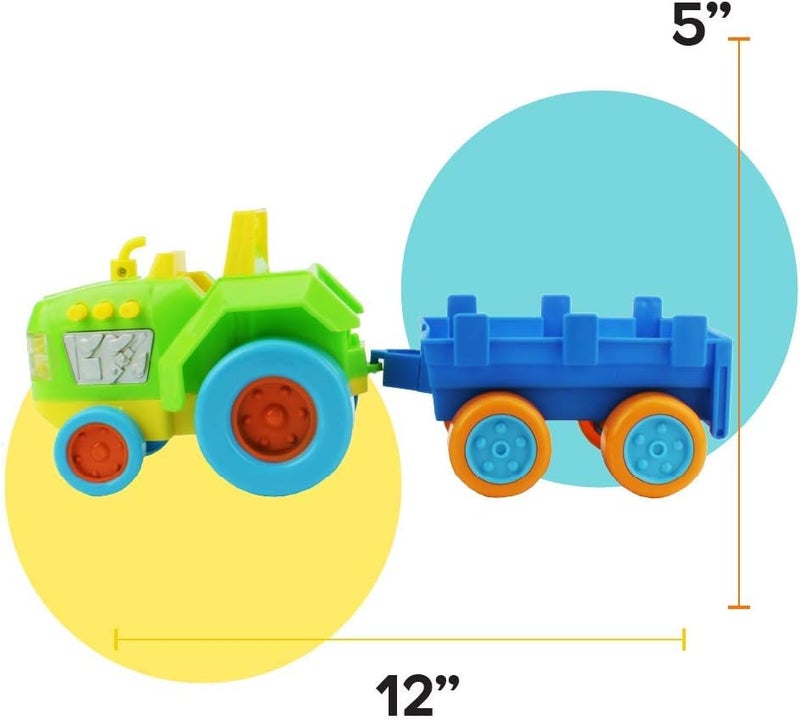 BOLEY Boley My First Farm Play Set  6 Piece Green Tractor with Trailer Farmer Figurine and Farm Animal Toys for Toddlers  Perfect for Kids Learning and Play - Image 5
