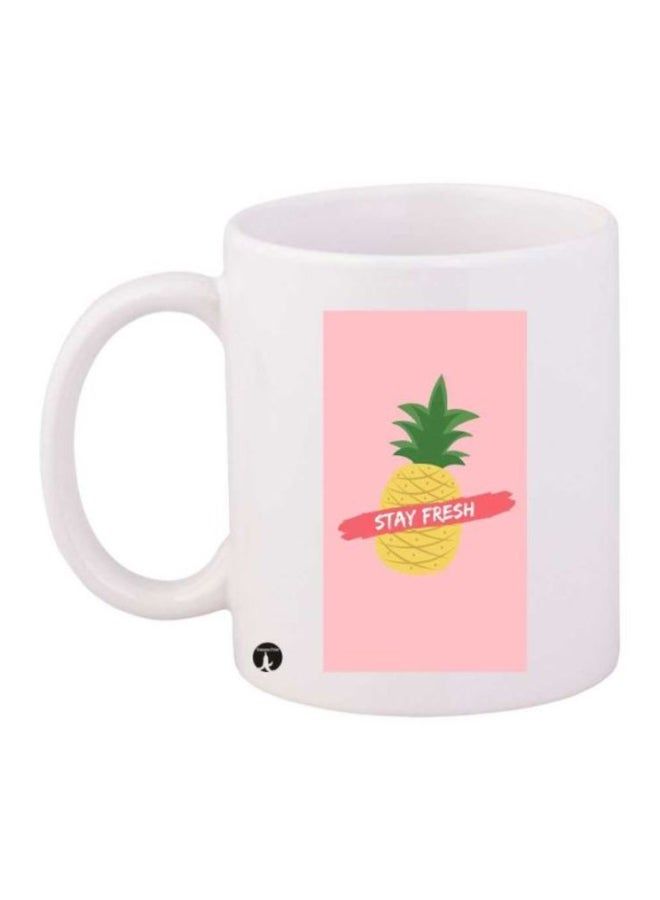 RKN Stay Fresh Printed Mug White/Pink/Yellow - Image 1