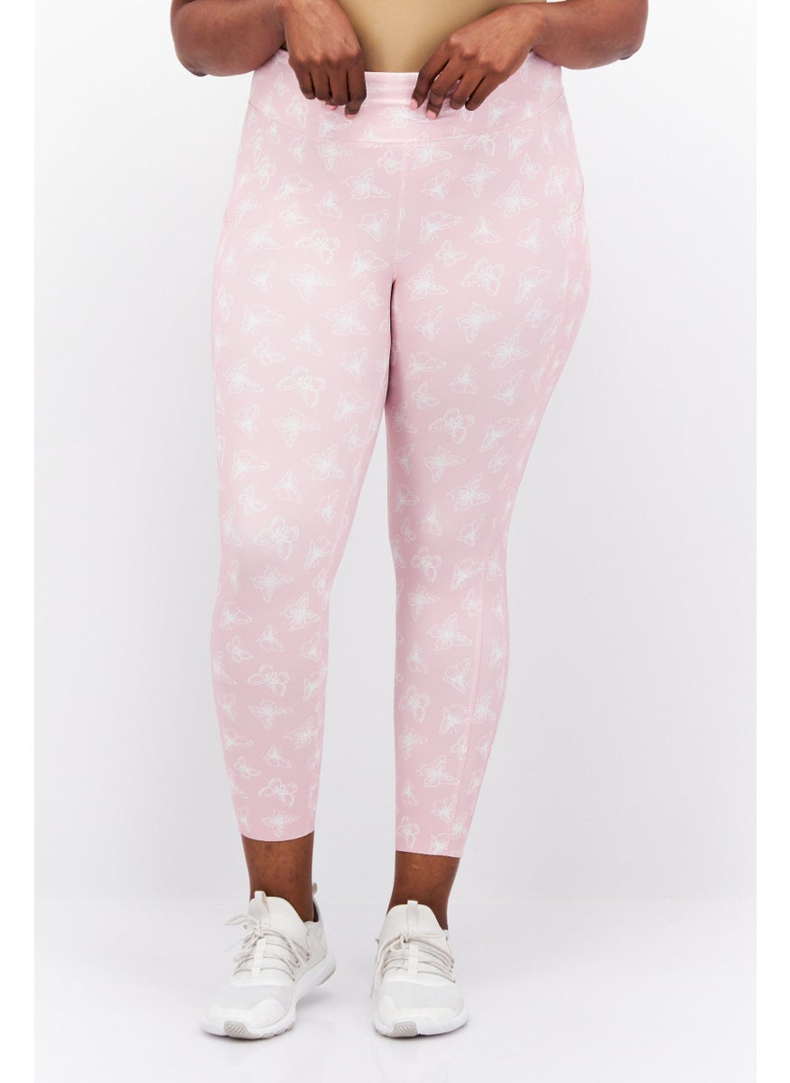 Women Plus Size Pull On Allover Printed Leggings, Pink - pzsku/ZB1AFF9F6F32A3DA327A5Z/45/_/1724350996/25cd8a1d-1336-465b-9e19-45ef98ca3d92