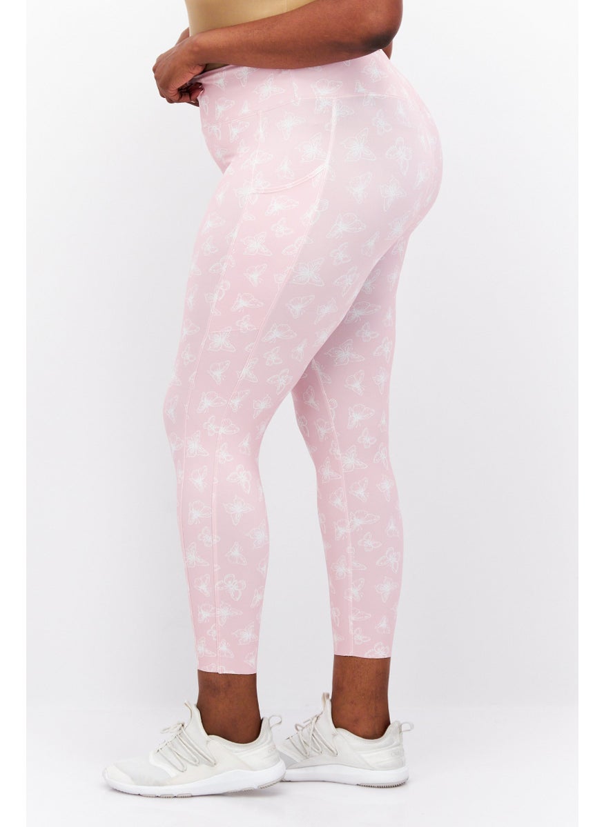 Women Plus Size Pull On Allover Printed Leggings, Pink - pzsku/ZB1AFF9F6F32A3DA327A5Z/45/_/1737987209/857c19cf-0427-4065-af3d-94142d2339ad