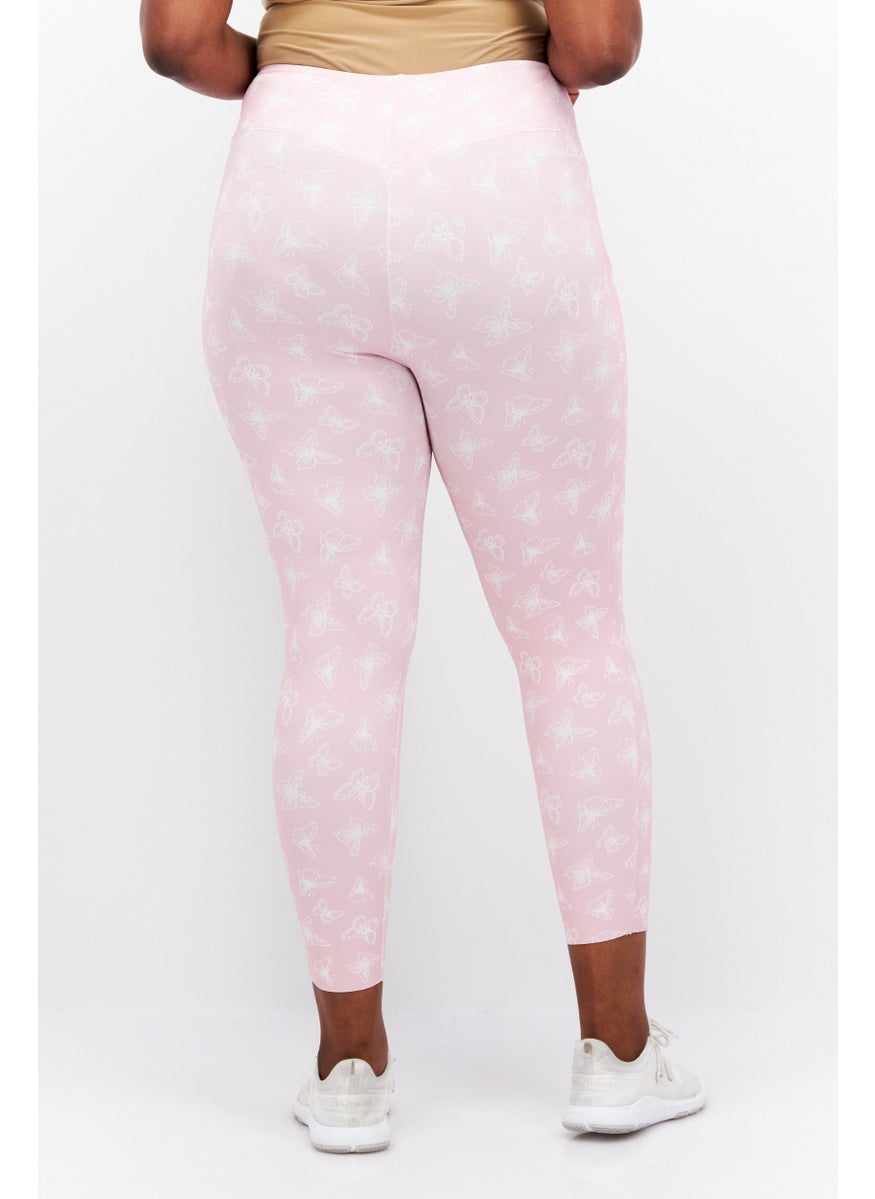 Women Plus Size Pull On Allover Printed Leggings, Pink - pzsku/ZB1AFF9F6F32A3DA327A5Z/45/_/1737987420/adcfe06b-b55d-44b0-acb1-657f05eca9f1