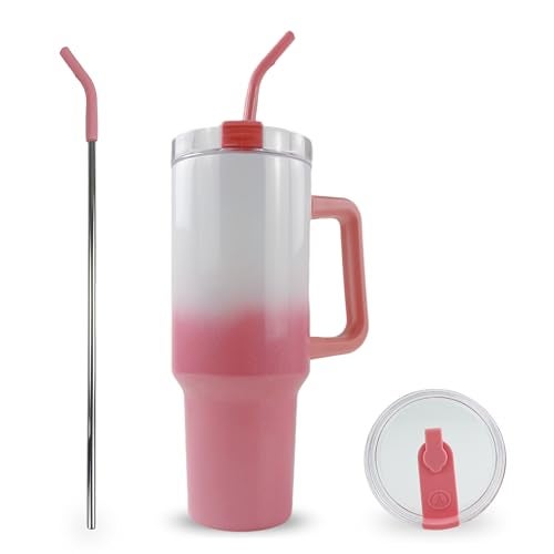 Hogg 40oz Traveler - Holographic Ombre Pink, 40 oz Sublimation Tumblers Bulk, Sublimation Tumblers with Handle - Image 5