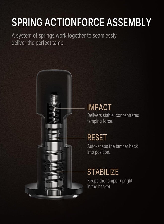 TIMEMORE 58mm Espresso Tamper - Stainless Steel & Aluminum Impulse Impact Coffee Accessories with Sound Feedback for Barista, Spring-Loaded Hand Tamper Tool Fits 58mm Portafilter (4 Springs Included) - Image 2