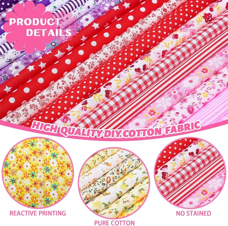 Boyiee 50 Pcs 10 x 10 Inches Cotton Fabric Squares Floral Material for Sewing Quilting Squares Precut Fabric Square Sheets Fat Quarters for DIY Scrapbooking Quilting Craft Patchwork - Image 5