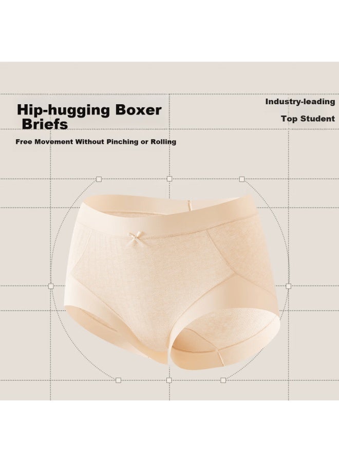 Top melon Dingguagua Dingguagua Women's Underwear Color Cotton Yokes Silk Antibacterial Comfortable High-waist Triangle Panties 3-pack Wide Waistband 180 - Image 2