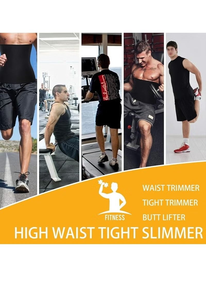 مشد خصر للرجال، مدرب بطن، مقاس L-XL، أسود - Image 4