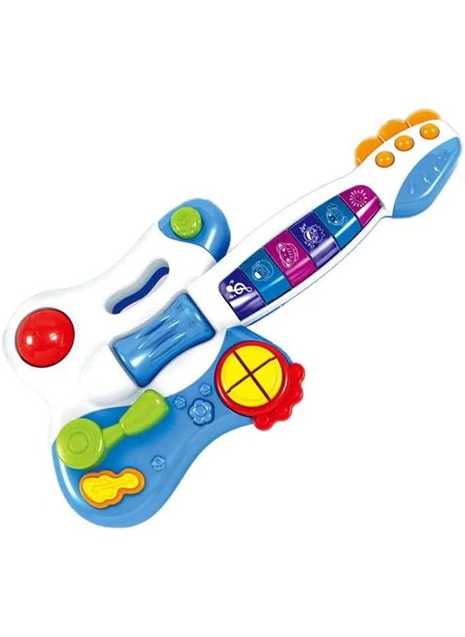 BAYBEE Electronic Dynamic Musical Guitar Toy For Kids Beginner With Pre-Loaded Tunes Flashing Lights Musical Instruments For Kids Learning Educational Toy Guitar For Children'S 1+Years Boys Girls  - Image 3