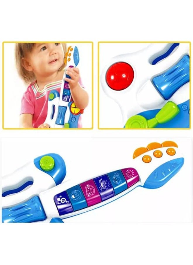BAYBEE Electronic Dynamic Musical Guitar Toy For Kids Beginner With Pre-Loaded Tunes Flashing Lights Musical Instruments For Kids Learning Educational Toy Guitar For Children'S 1+Years Boys Girls  - Image 4