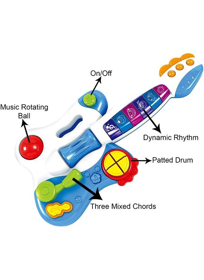 BAYBEE Electronic Dynamic Musical Guitar Toy For Kids Beginner With Pre-Loaded Tunes Flashing Lights Musical Instruments For Kids Learning Educational Toy Guitar For Children'S 1+Years Boys Girls  - Image 2