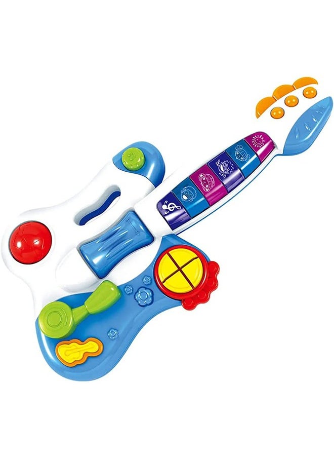 BAYBEE Electronic Dynamic Musical Guitar Toy For Kids Beginner With Pre-Loaded Tunes Flashing Lights Musical Instruments For Kids Learning Educational Toy Guitar For Children'S 1+Years Boys Girls  - Image 1