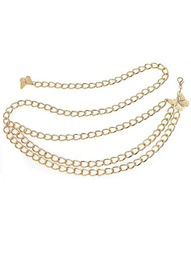 NIBEMINENT - Multilayer Butterfly Waist Chain Gold - Image 1