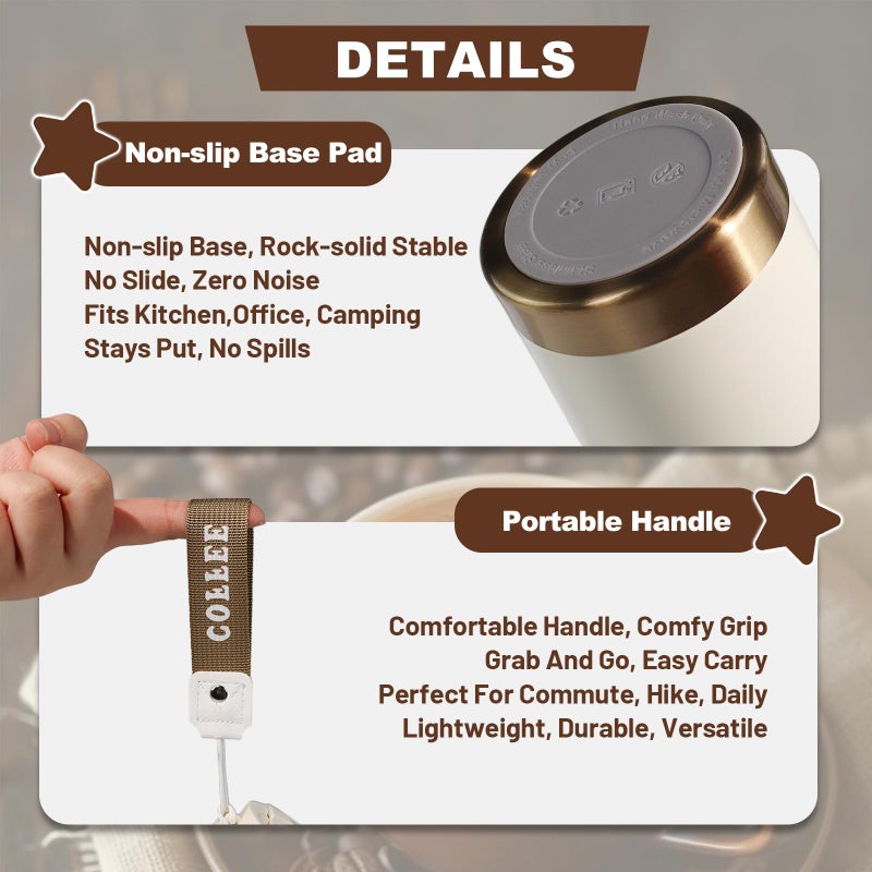 DITOSH Insulated Coffee Tumbler 17.9oz 530ml Travel Coffee Mug 316 Stainless Steel Dual Drink Openings Leakproof Lid Reusable Insulated Coffee Mug Hot and Cold Ideal Travel Mug for Coffee Lover Daily - Image 5