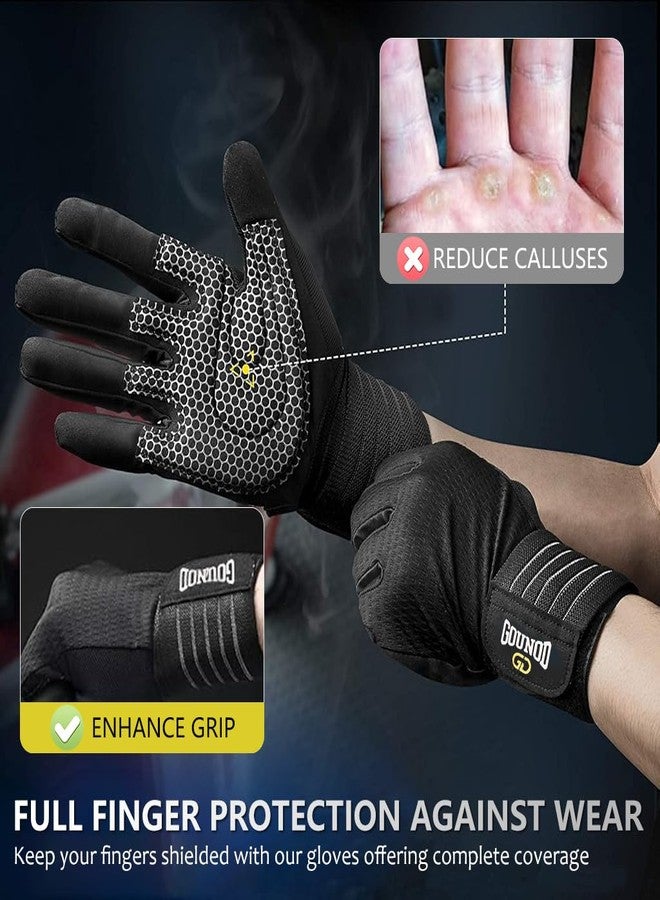 Proberos® Full Finger Workout Gloves with Wrist Support, Gym Gloves for Men and Women, Gloves for Professional Weightlifting, Fitness Training and Workout, M - Image 4