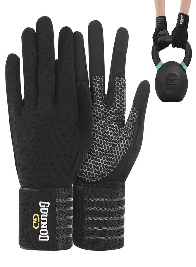 Proberos® Full Finger Workout Gloves with Wrist Support, Gym Gloves for Men and Women, Gloves for Professional Weightlifting, Fitness Training and Workout, M - Image 1