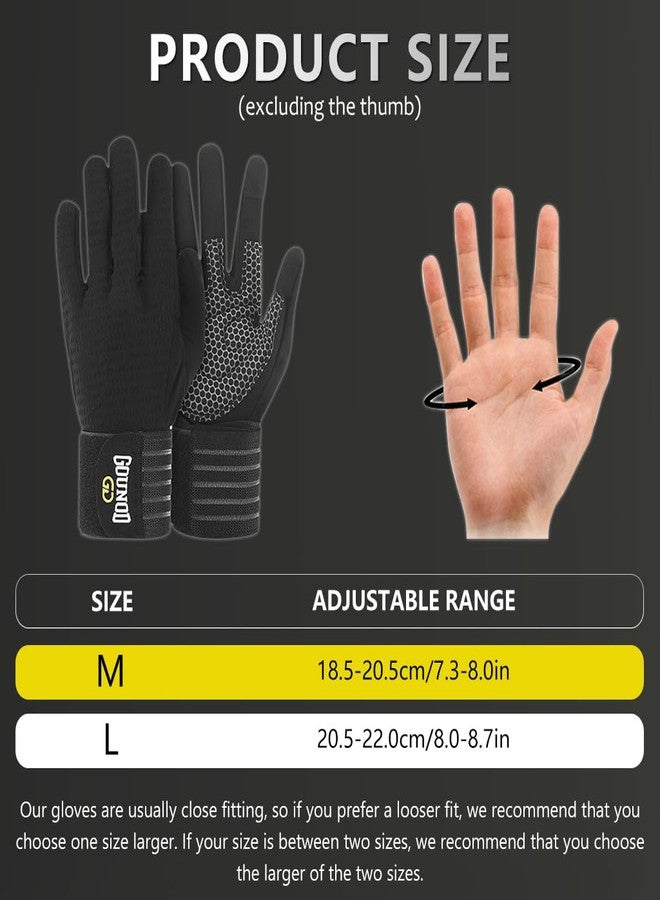 Proberos® Full Finger Workout Gloves with Wrist Support, Gym Gloves for Men and Women, Gloves for Professional Weightlifting, Fitness Training and Workout, M - Image 2