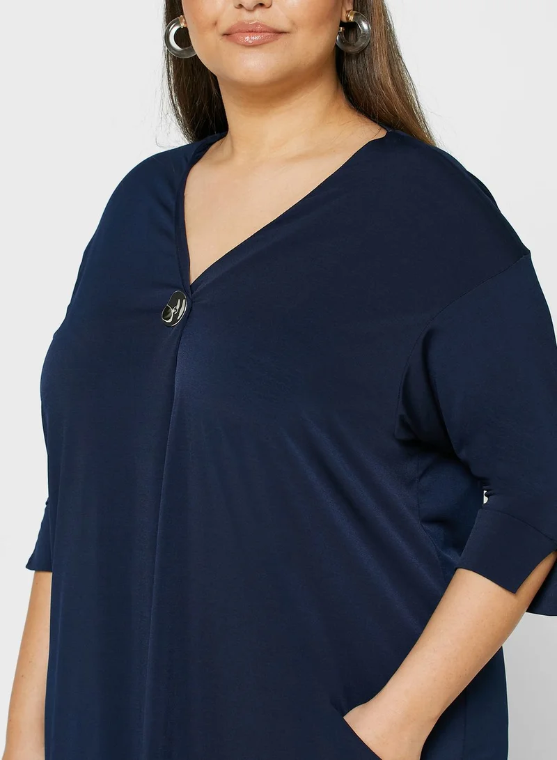 EVANS Button Detail Dress