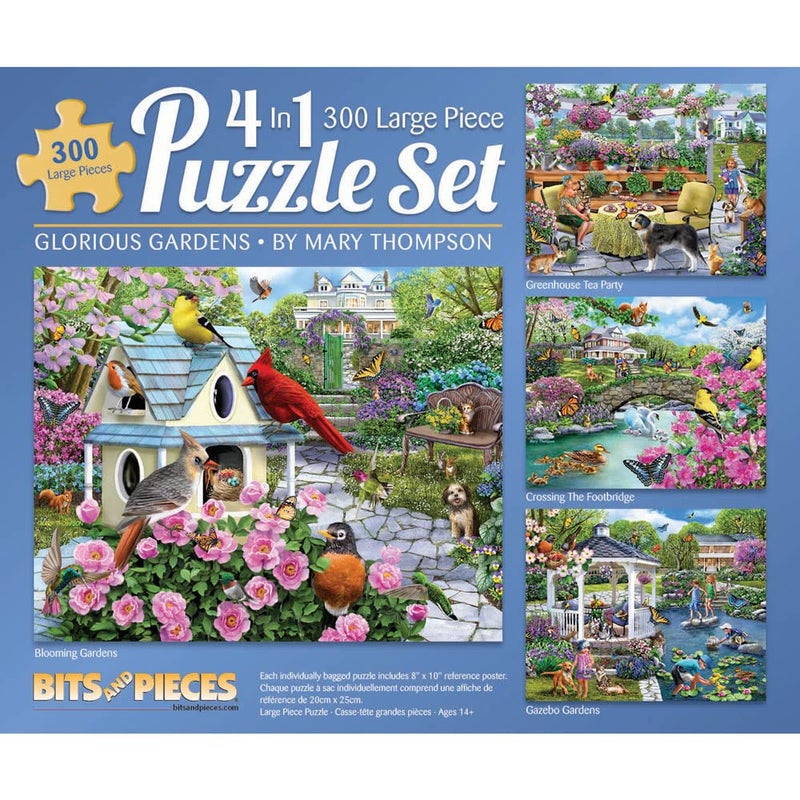 Bits and Pieces 4in1 MultiPack 300 Piece Jigsaw Puzzles for Adults Jigsaw Puzzle Set Bundle by Mary Thompson Completed Puzzle Size 16 x 20 - Image 3