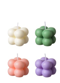 Mini Bubble Candles Set 4 Colors Cube Soy Wax Candles Handmade Scented Candle