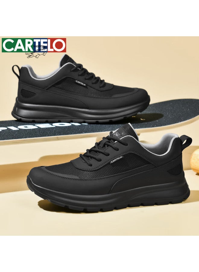 Cartelo Men's Casual Sneakers, Trendy Versatile Shoes, Low-top Breathable Mesh Shoes For Men, 5318 Black, Size 38 - Image 4