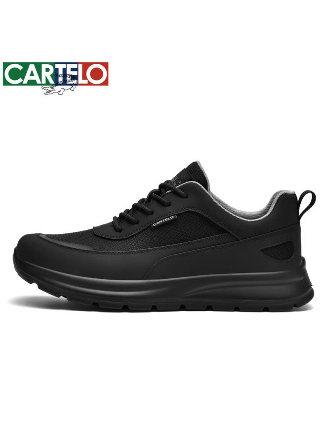 Cartelo Men's Casual Sneakers, Trendy Versatile Shoes, Low-top Breathable Mesh Shoes For Men, 5318 Black, Size 38 - Image 2
