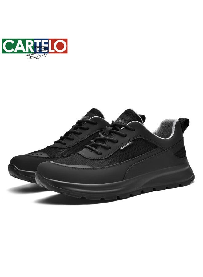 Cartelo Men's Casual Sneakers, Trendy Versatile Shoes, Low-top Breathable Mesh Shoes For Men, 5318 Black, Size 38 - Image 3