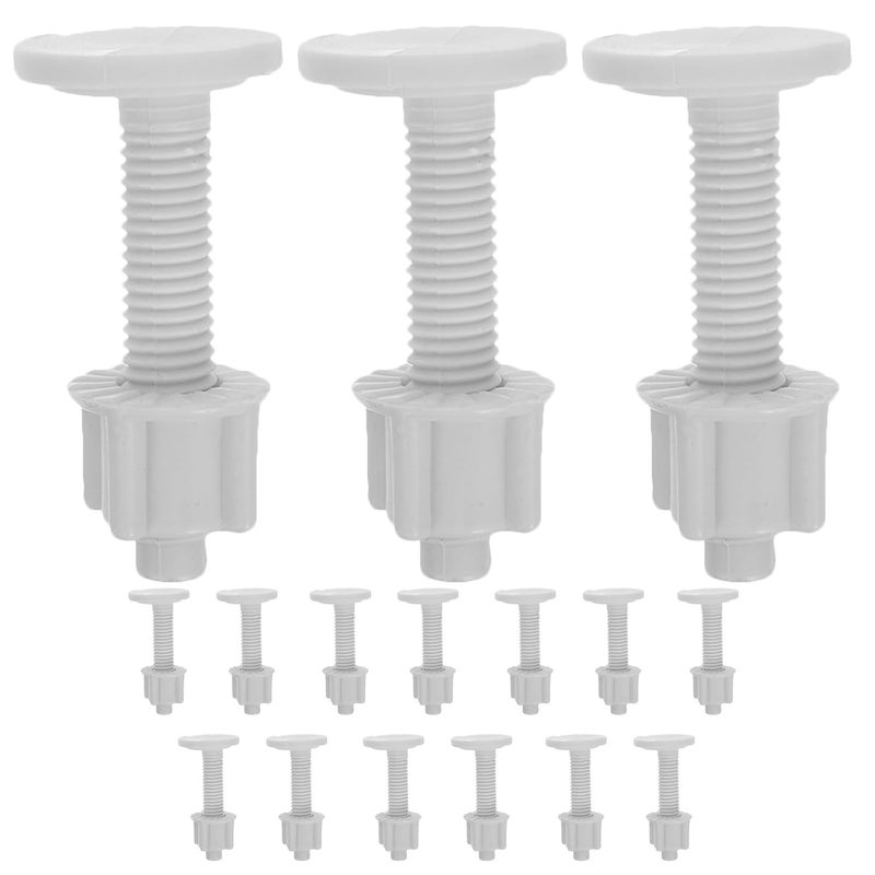Toilet Seat Screw Kit 8 Pairs Hinge Bolts Nuts White 6 3 X 3 Cm Fixing Fasteners - Image 1