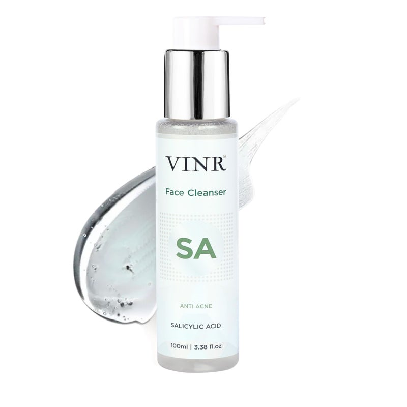 Vinr Anti-Acne Salicylic Acid 2% Face Wash, Oil Control | Sulfate-Free Formula | Suitable for Oily, Combination, and Acne-Prone Skin| For Women & Men| 100 ml - Image 1
