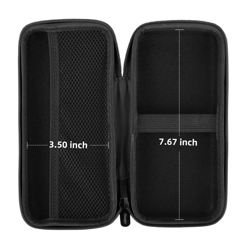 iMangoo Travel Essentials Electronics Organizer Charger Case Portable Dual Zipper Shockproof Pouch Tech Purse Cord Cable Pouches Power Bank Storage Accessories Bag for Women Men,8.5x4.5x2 Black - Image 3