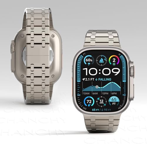 CHANCHY Stainless Steel Band Compatible with Apple Watch Ultra 3/2/1 Band 49mm, Series 11/10 46mm, 9/8/7 45mm, SE3/SE2/SE 6/5/4 44mm, 3/2/1 42mm, Metal Strap for Men Women, Titanium - Image 5