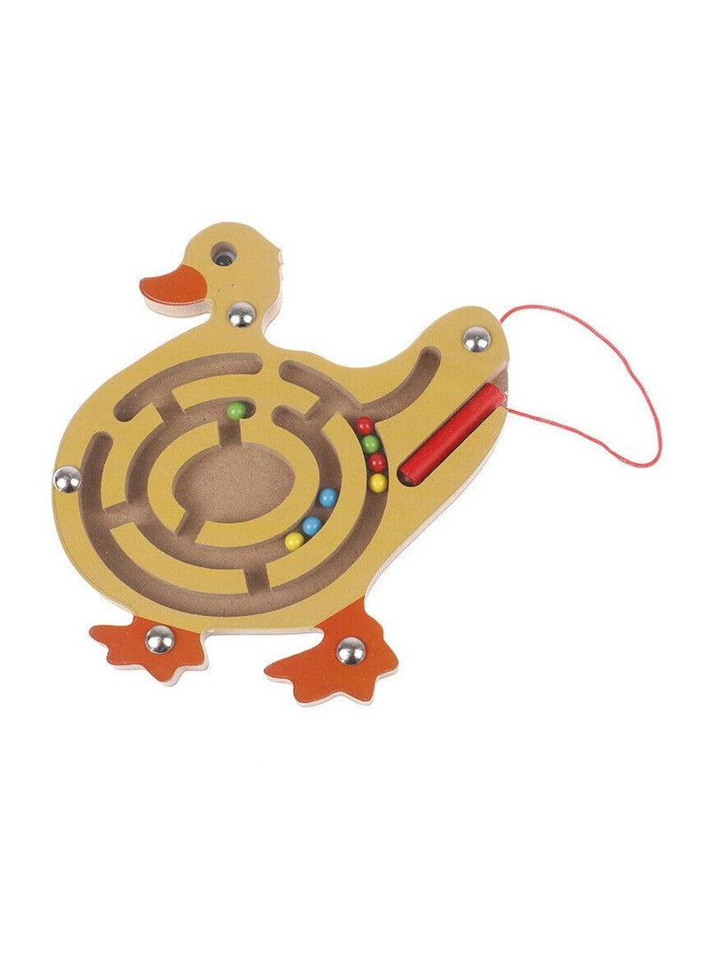 Wooden Magnetic Track Maze Toy Cute Animal Wooden Toy Brain Teaser Intellectual Jigsaw Board Kids Early Educational Puzzle Game - Image 1