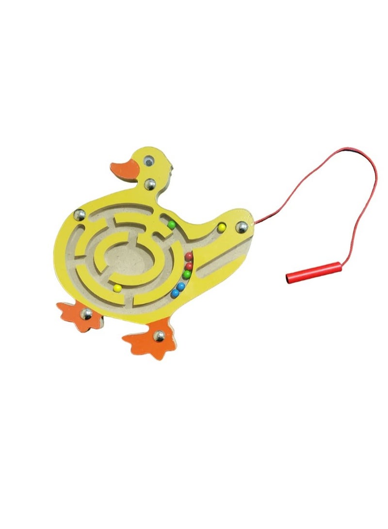 Wooden Magnetic Track Maze Toy Cute Animal Wooden Toy Brain Teaser Intellectual Jigsaw Board Kids Early Educational Puzzle Game - Image 4